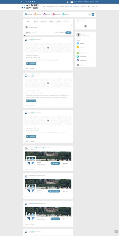 All Saints Church, Frindsbury: Private social network – activity wall Profile - All Saints Church, Frindsbury