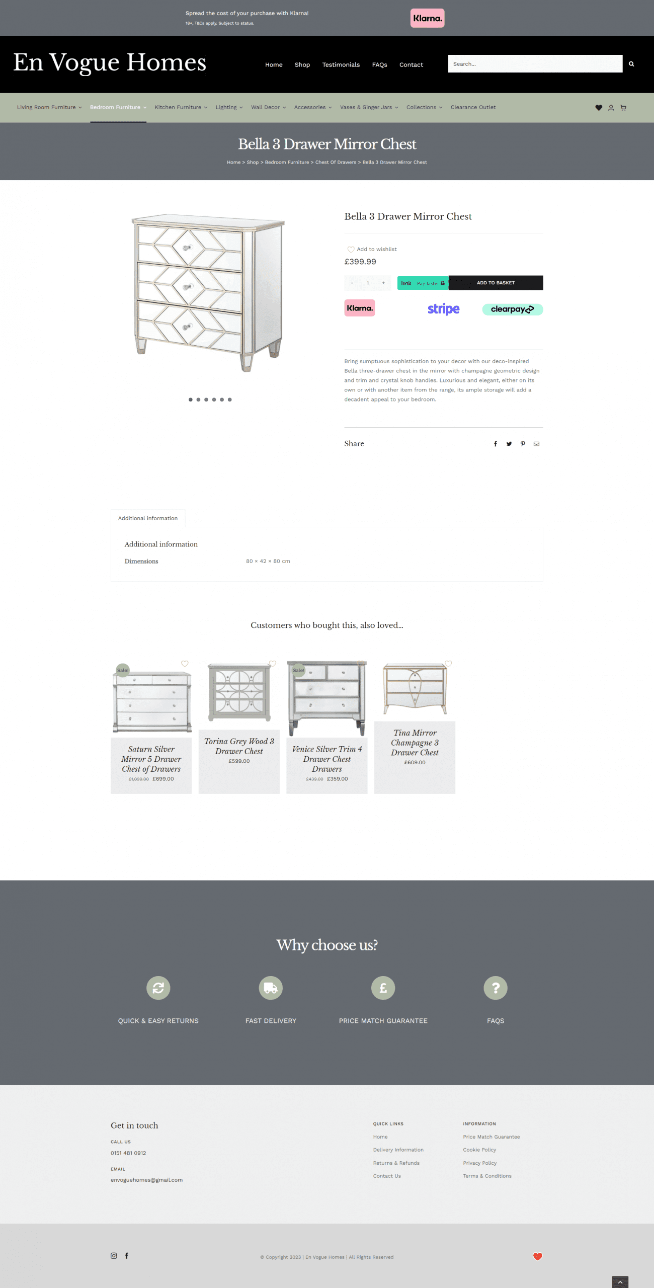 En Vogue Homes product page En Vogue Homes product page