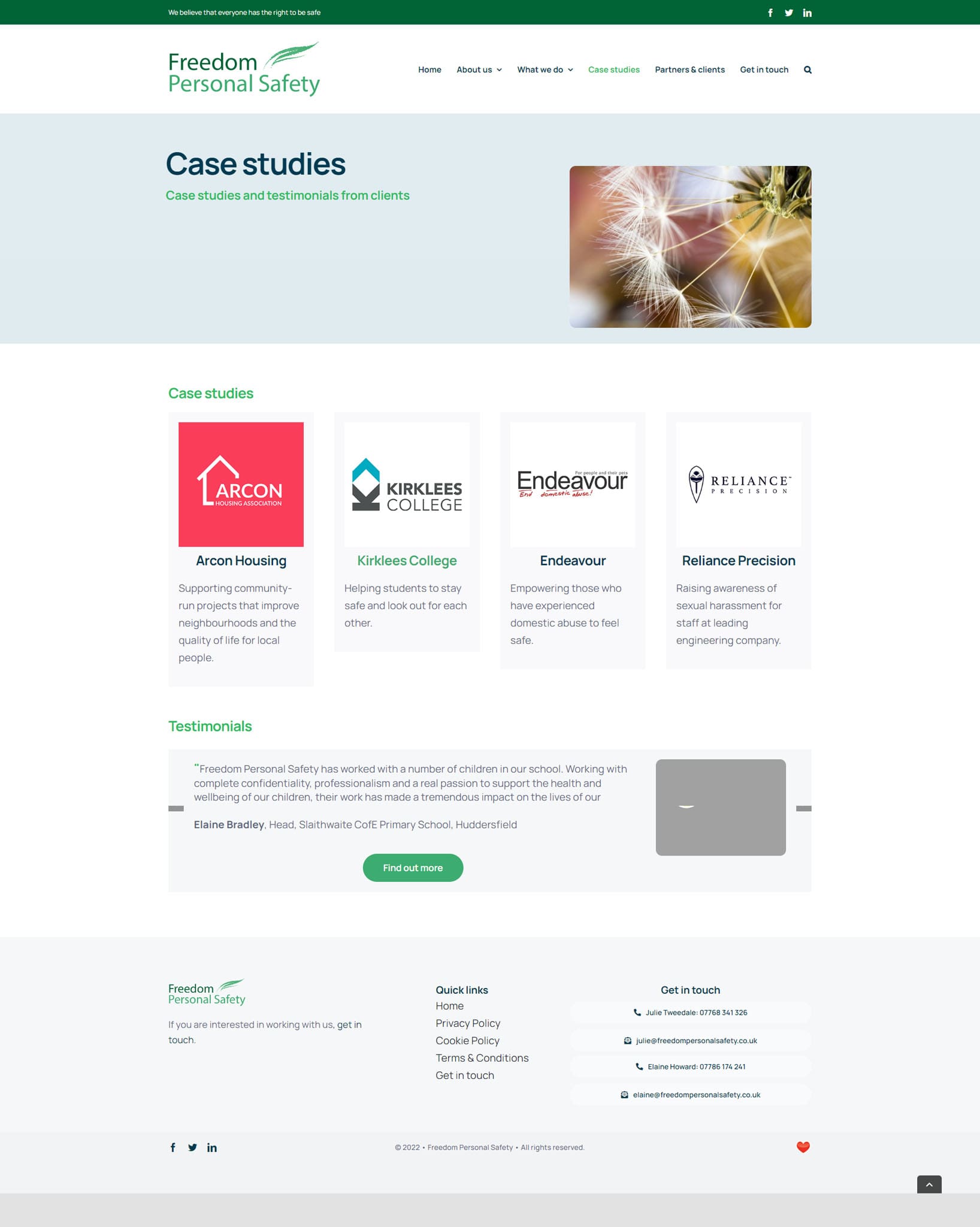 Freedom Personal Safety – Case studies Freedom Personal Safety - Case studies