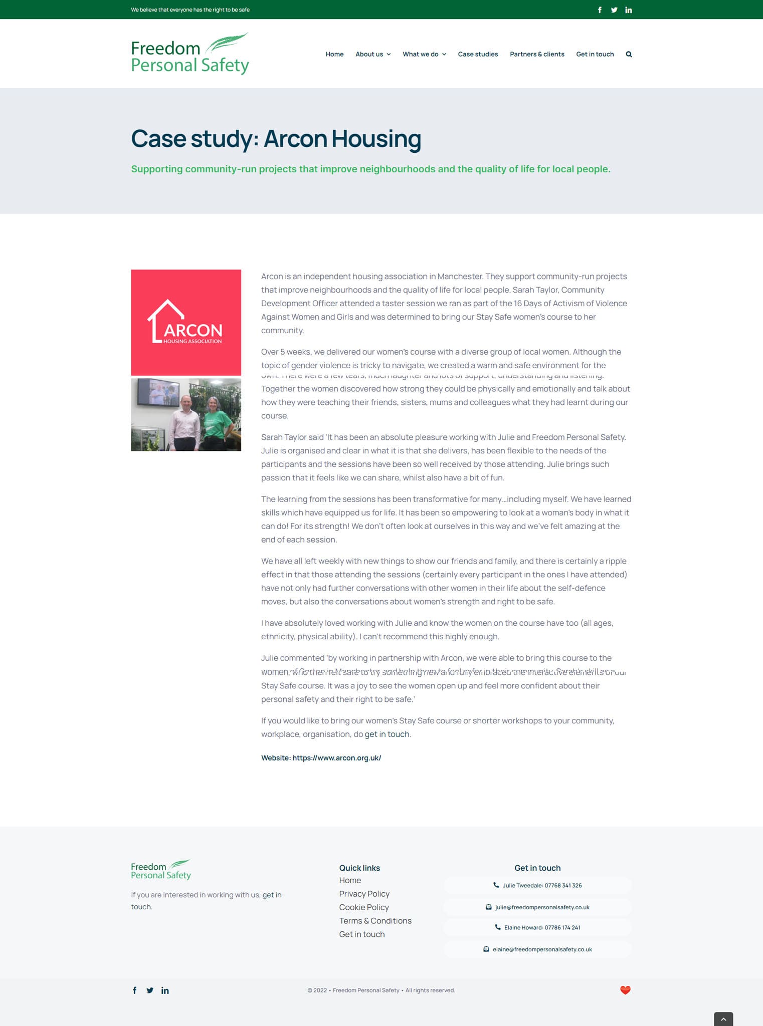 Freedom Personal Safety – Single case study Freedom Personal Safety - Single case study