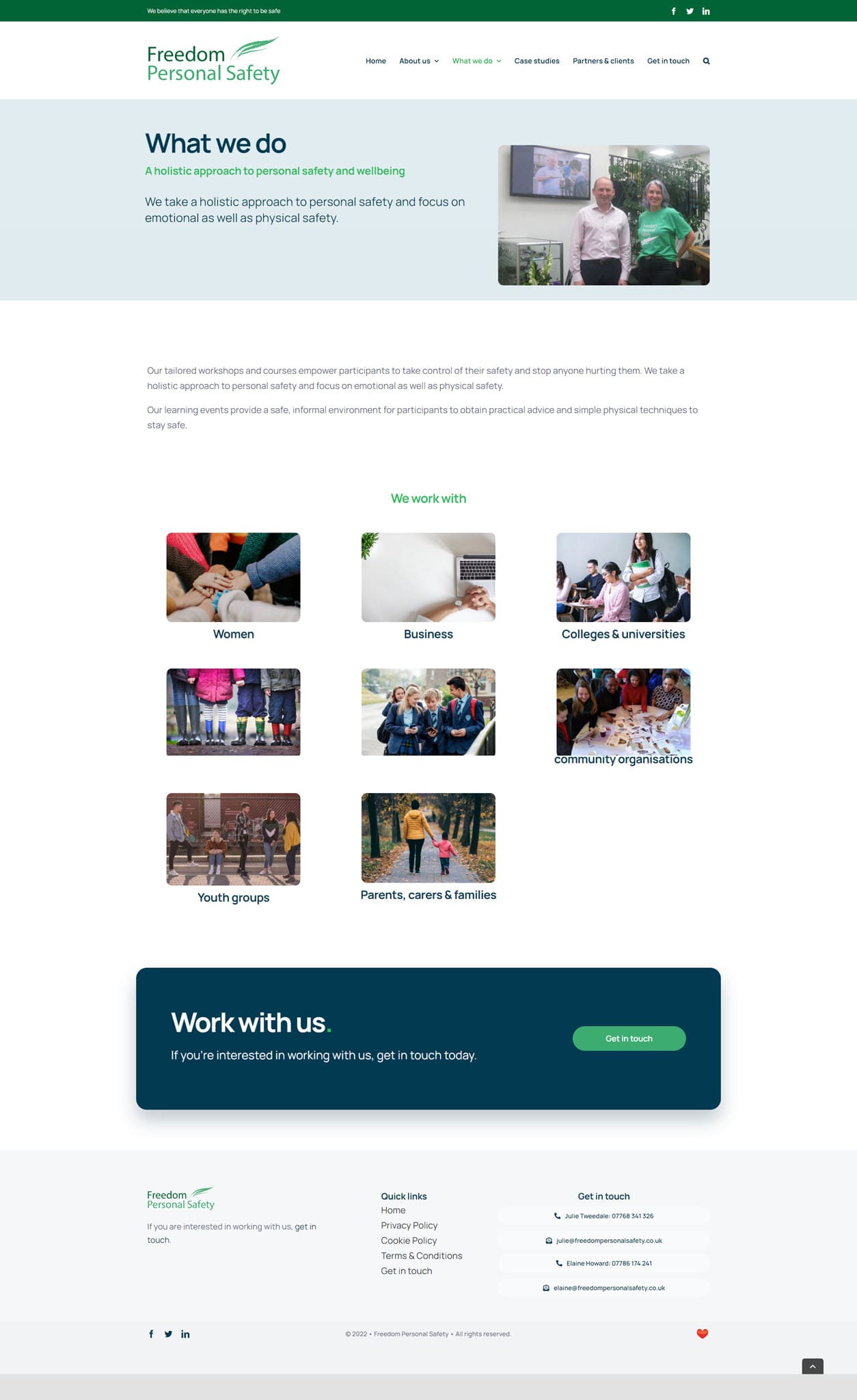 Freedom Personal Safety – What we do Freedom Personal Safety - What we do